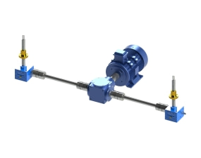 2臺SJA絲桿升降機同步升降